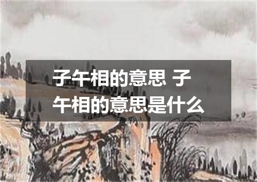 子午相的意思 子午相的意思是什么