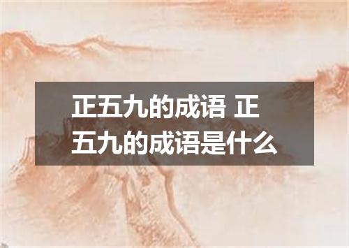 正五九的成语 正五九的成语是什么
