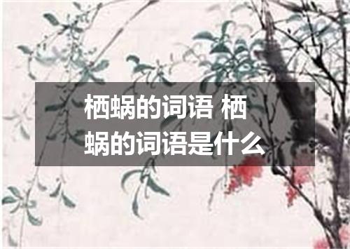 栖蜗的词语 栖蜗的词语是什么