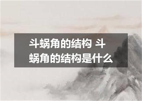 斗蜗角的结构 斗蜗角的结构是什么