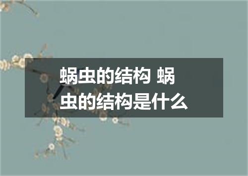 蜗虫的结构 蜗虫的结构是什么
