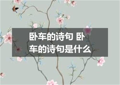 卧车的诗句 卧车的诗句是什么