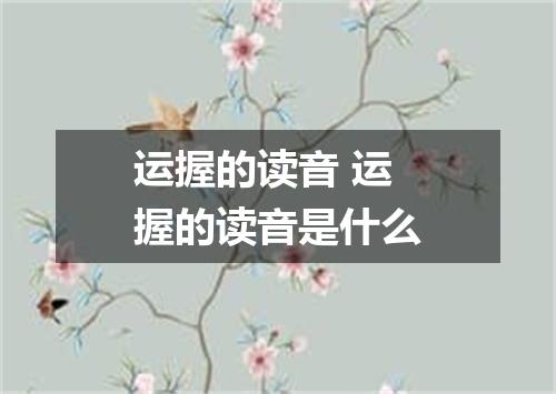 运握的读音 运握的读音是什么