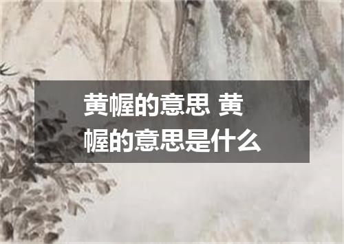 黄幄的意思 黄幄的意思是什么