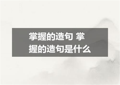 掌握的造句 掌握的造句是什么