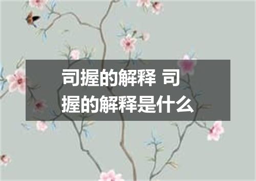司握的解释 司握的解释是什么