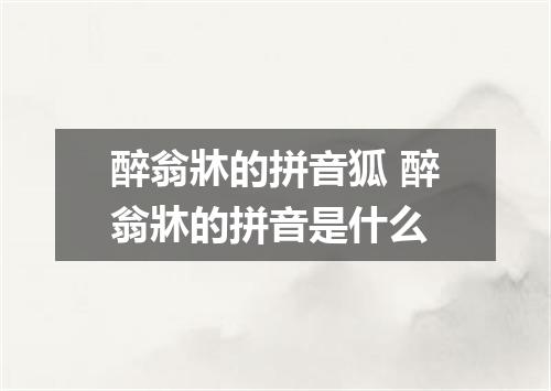 醉翁牀的拼音狐 醉翁牀的拼音是什么