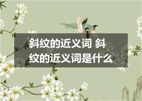 斜纹的近义词 斜纹的近义词是什么