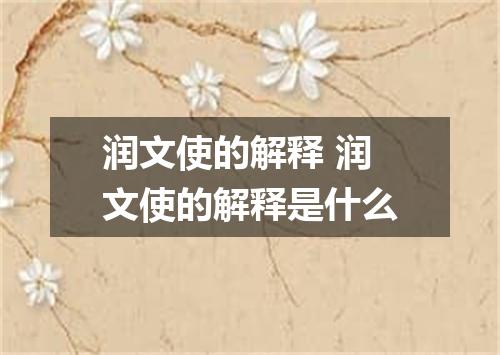 润文使的解释 润文使的解释是什么