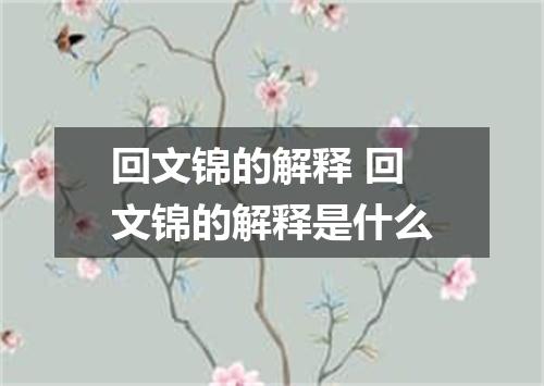 回文锦的解释 回文锦的解释是什么