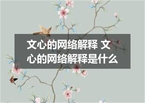 文心的网络解释 文心的网络解释是什么