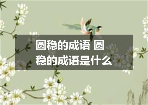 圆稳的成语 圆稳的成语是什么