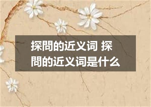 探問的近义词 探問的近义词是什么