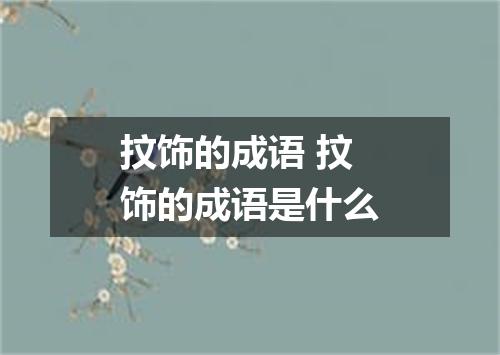 抆饰的成语 抆饰的成语是什么