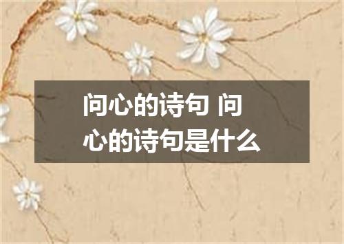 问心的诗句 问心的诗句是什么