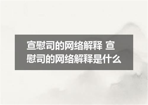 宣慰司的网络解释 宣慰司的网络解释是什么