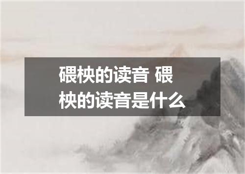 碨柍的读音 碨柍的读音是什么