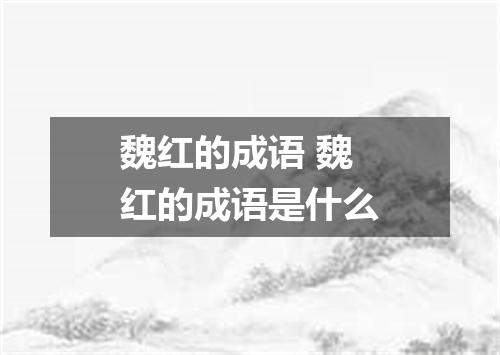 魏红的成语 魏红的成语是什么