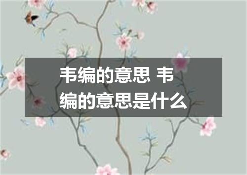 韦编的意思 韦编的意思是什么