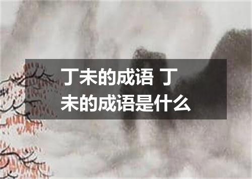 丁未的成语 丁未的成语是什么