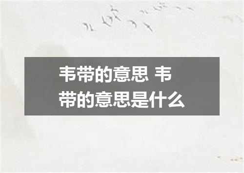 韦带的意思 韦带的意思是什么