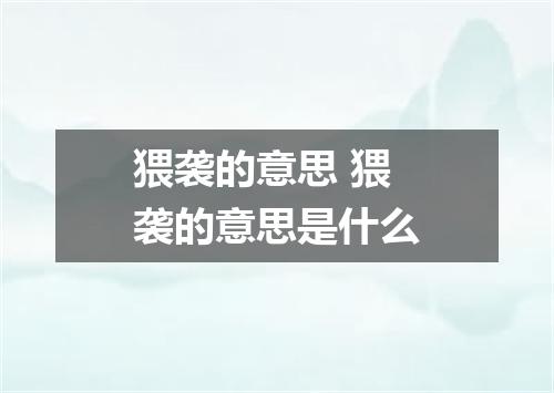 猥袭的意思 猥袭的意思是什么