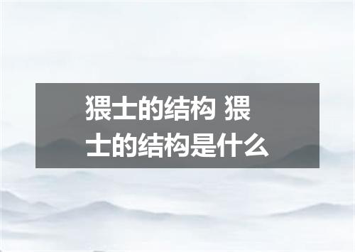 猥士的结构 猥士的结构是什么