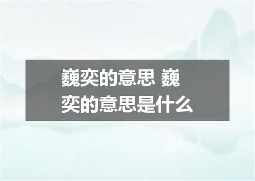 巍奕的意思 巍奕的意思是什么