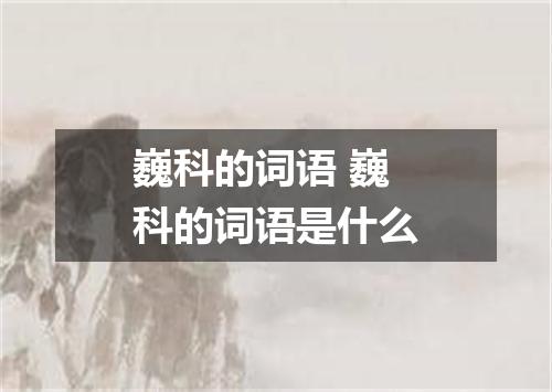 巍科的词语 巍科的词语是什么