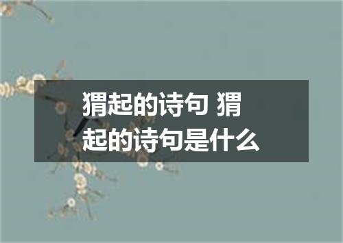 猬起的诗句 猬起的诗句是什么