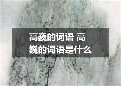 高巍的词语 高巍的词语是什么