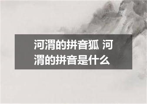 河渭的拼音狐 河渭的拼音是什么