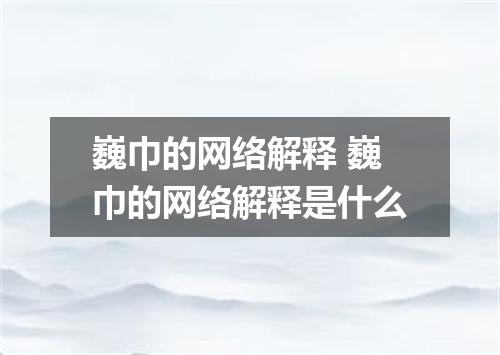 巍巾的网络解释 巍巾的网络解释是什么