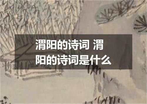 渭阳的诗词 渭阳的诗词是什么