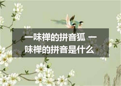 一味禅的拼音狐 一味禅的拼音是什么