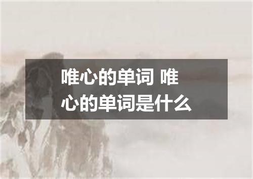 唯心的单词 唯心的单词是什么