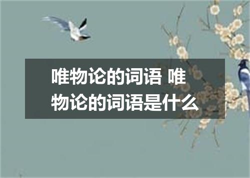 唯物论的词语 唯物论的词语是什么