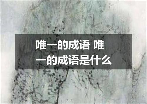 唯一的成语 唯一的成语是什么