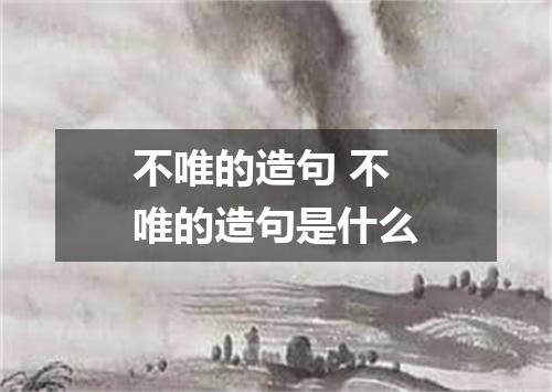 不唯的造句 不唯的造句是什么