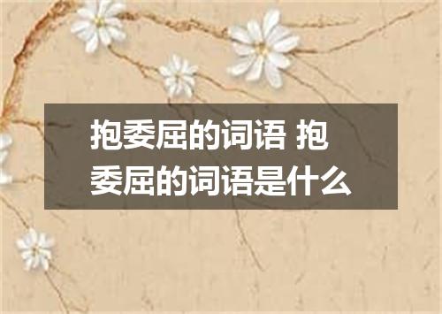 抱委屈的词语 抱委屈的词语是什么