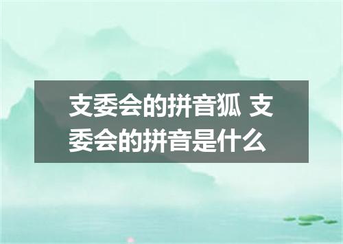 支委会的拼音狐 支委会的拼音是什么