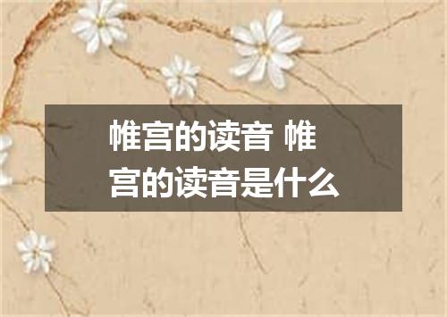 帷宫的读音 帷宫的读音是什么