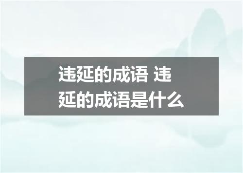 违延的成语 违延的成语是什么
