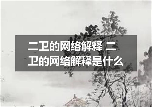 二卫的网络解释 二卫的网络解释是什么
