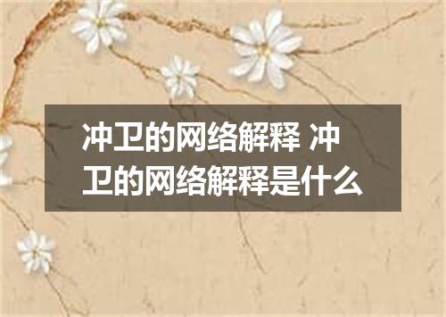 冲卫的网络解释 冲卫的网络解释是什么