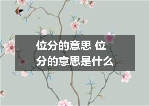 位分的意思 位分的意思是什么