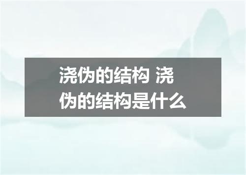 浇伪的结构 浇伪的结构是什么