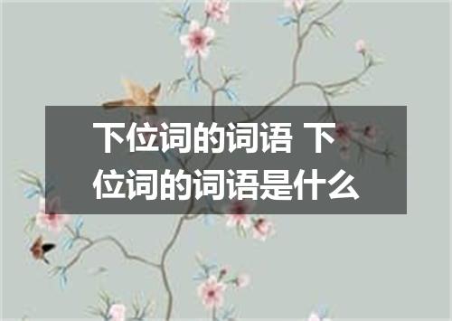 下位词的词语 下位词的词语是什么