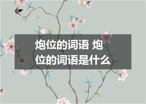 炮位的词语 炮位的词语是什么