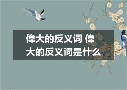 偉大的反义词 偉大的反义词是什么